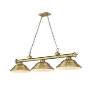 3 Light Billiard Table Light -Rubbed Brass
