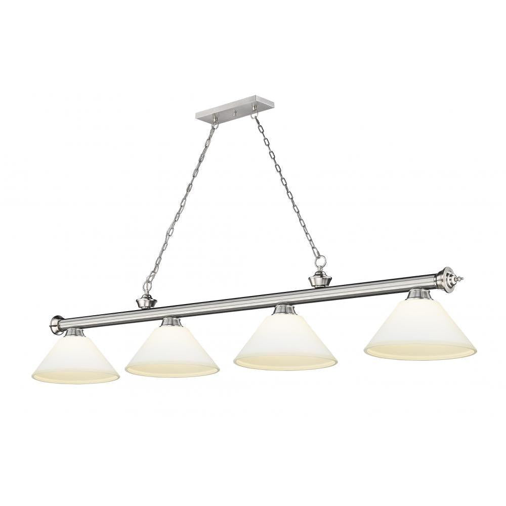 4 Light Billiard Table Light -Matte Opal