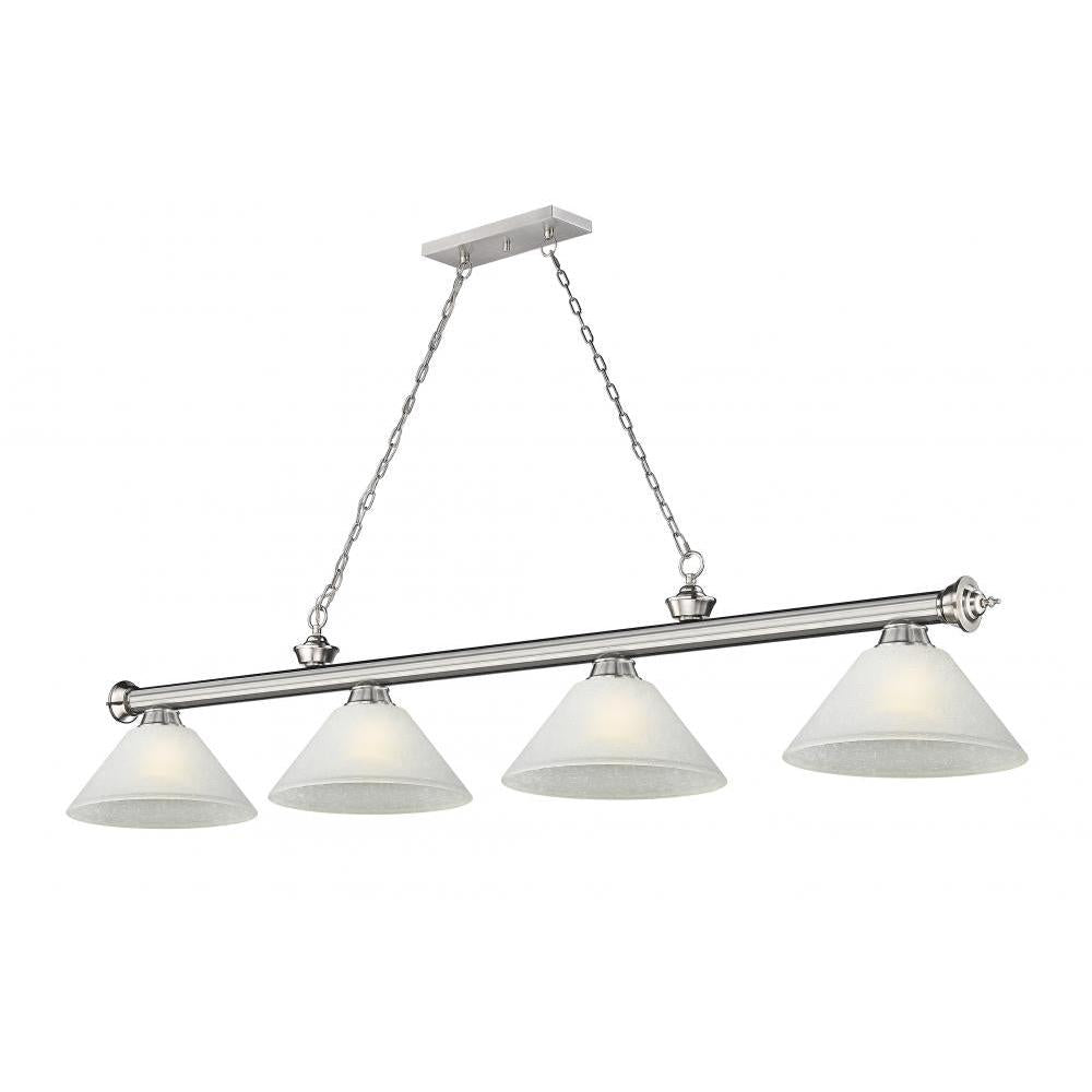 4 Light Billiard Table Light -White Linen