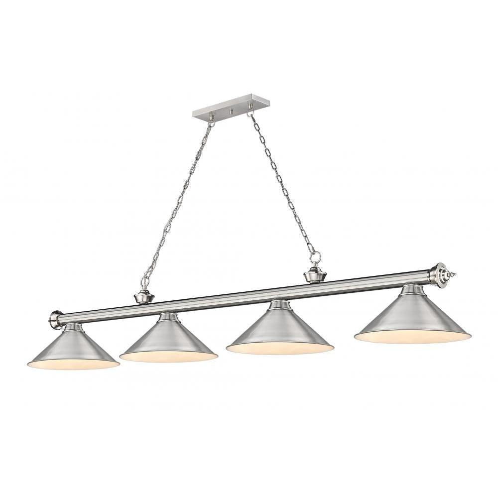 4 Light Billiard Table Light -Brushed Nickel