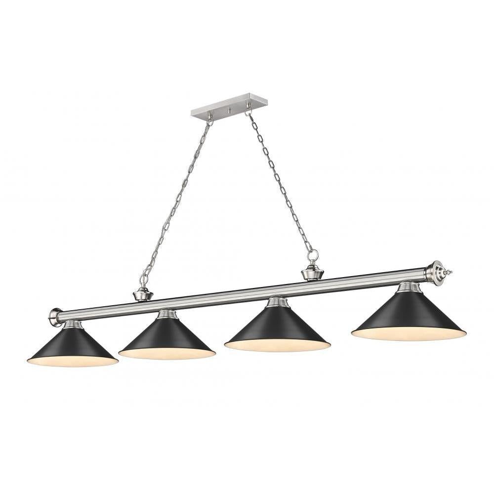 4 Light Billiard Table Light -Matte Black