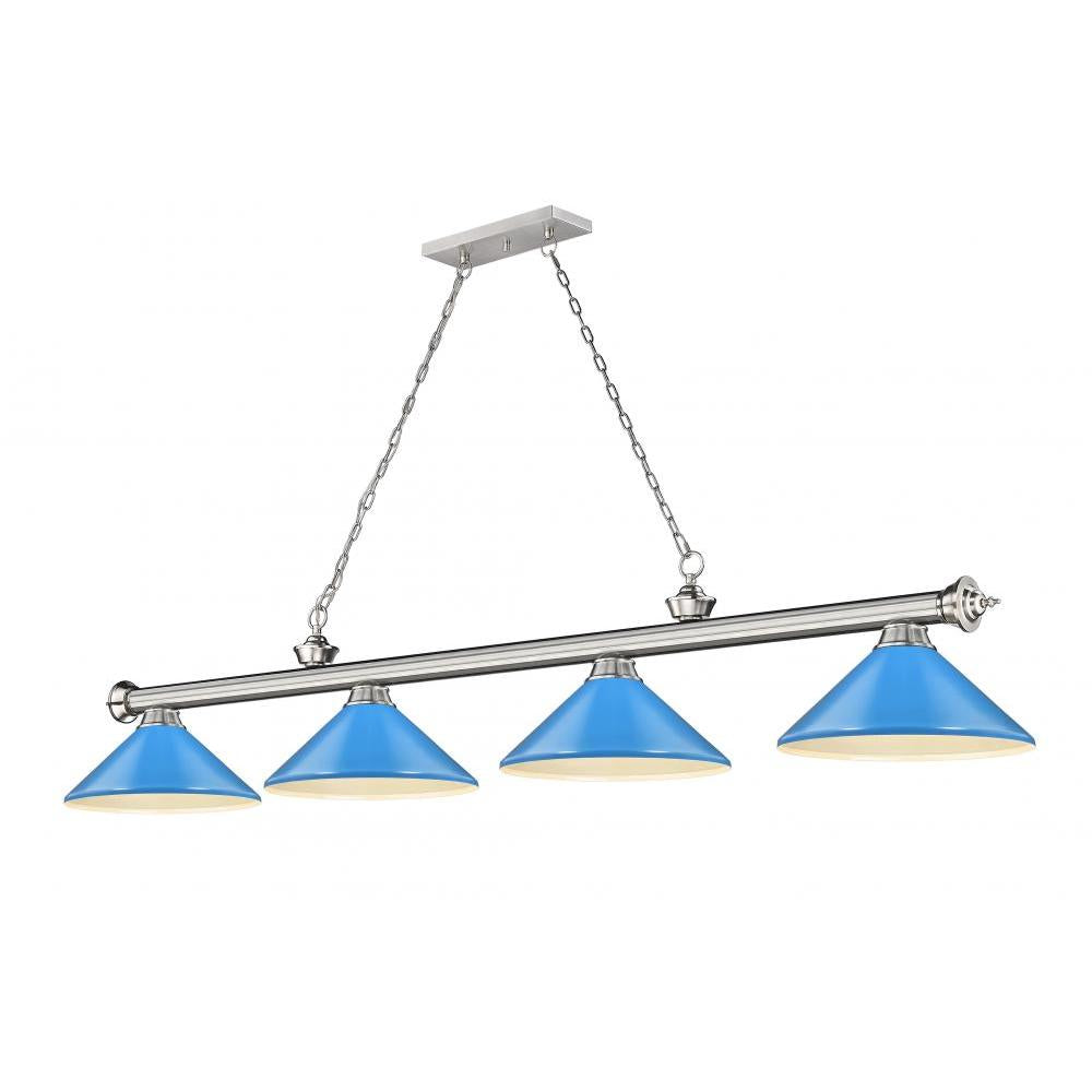 4 Light Billiard Table Light -Electric Blue