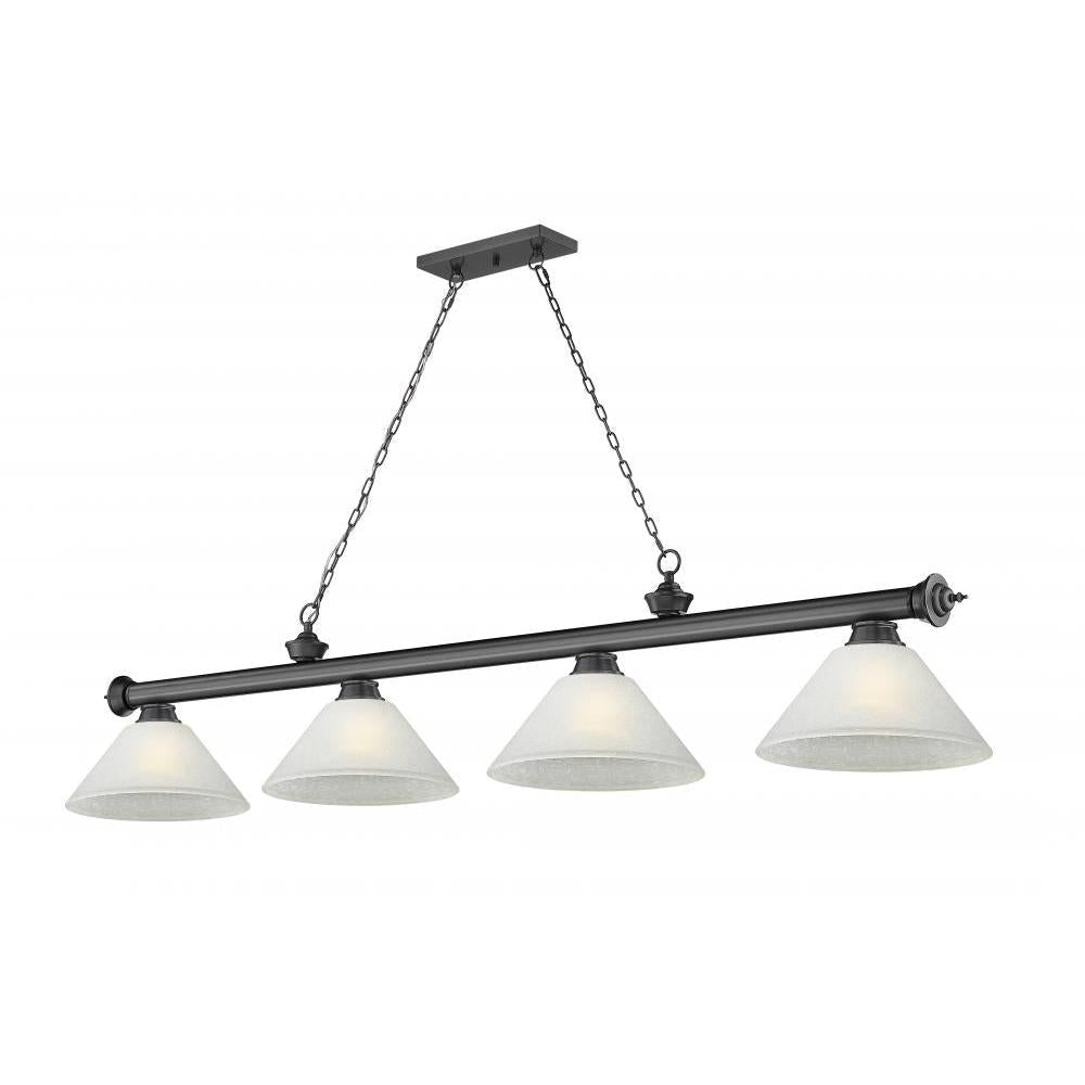 4 Light Billiard Table Light -White Linen