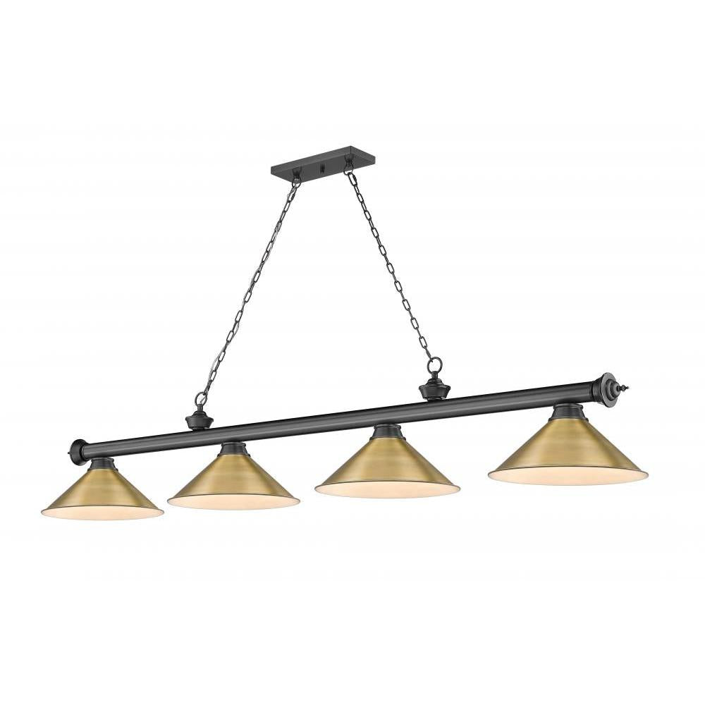4 Light Billiard Table Light -Rubbed Brass