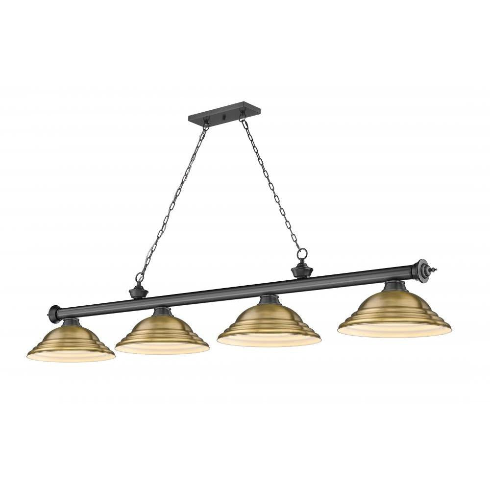 4 Light Billiard Table Light -Rubbed Brass