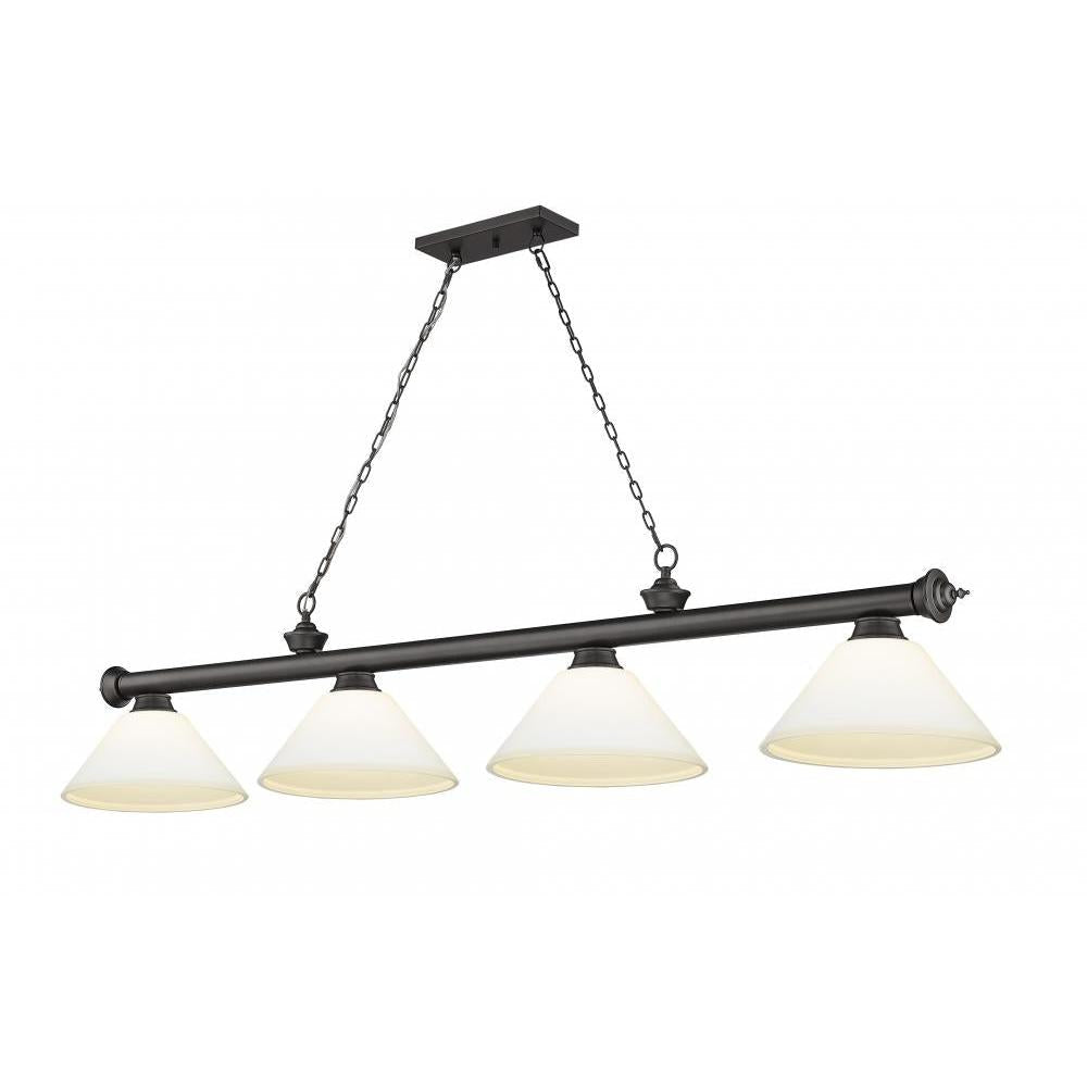 4 Light Billiard Table Light -Matte Opal