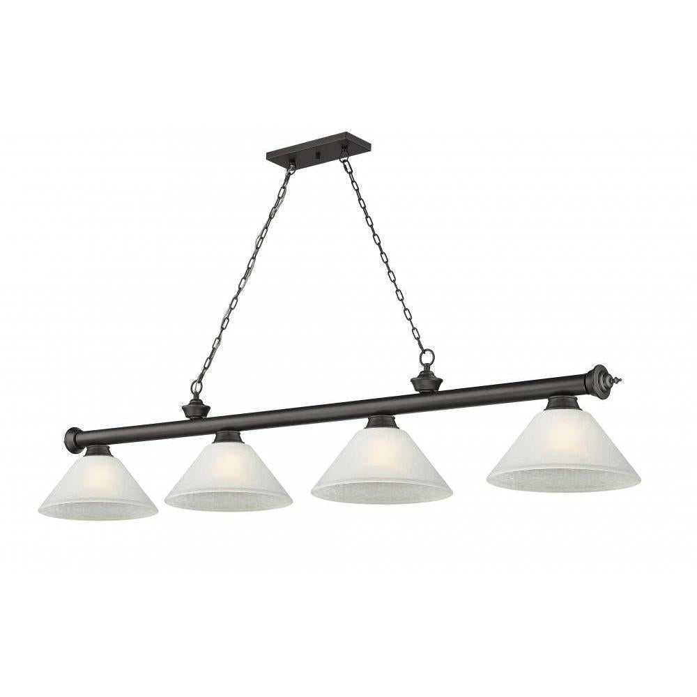4 Light Billiard Table Light -White Linen
