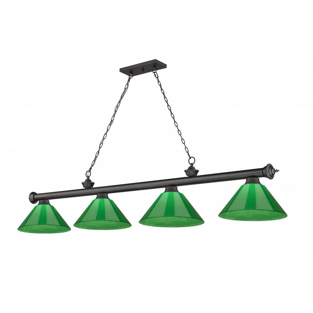 4 Light Billiard Table Light -Green