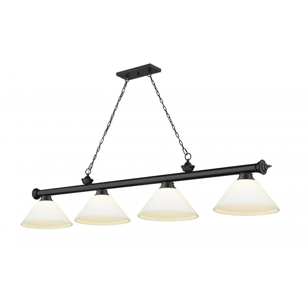 4 Light Billiard Table Light -Matte Opal