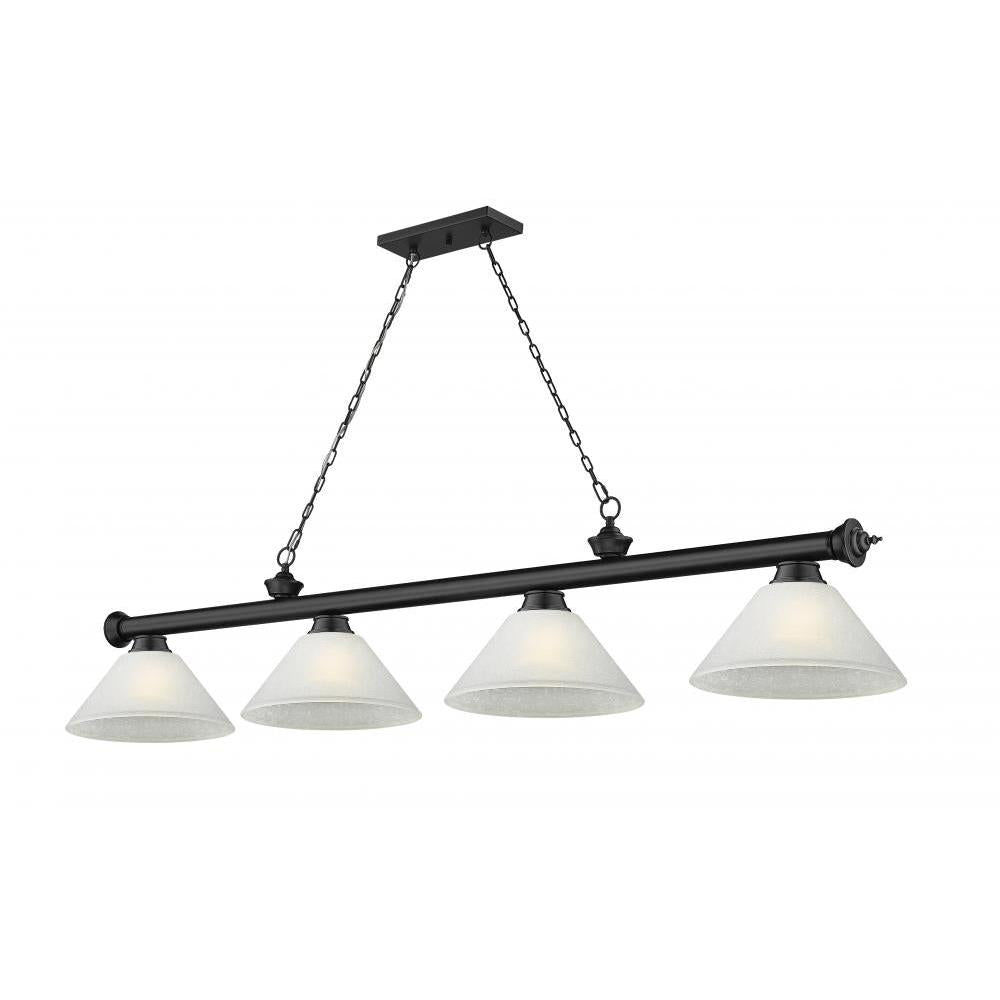 4 Light Billiard Table Light -White Linen