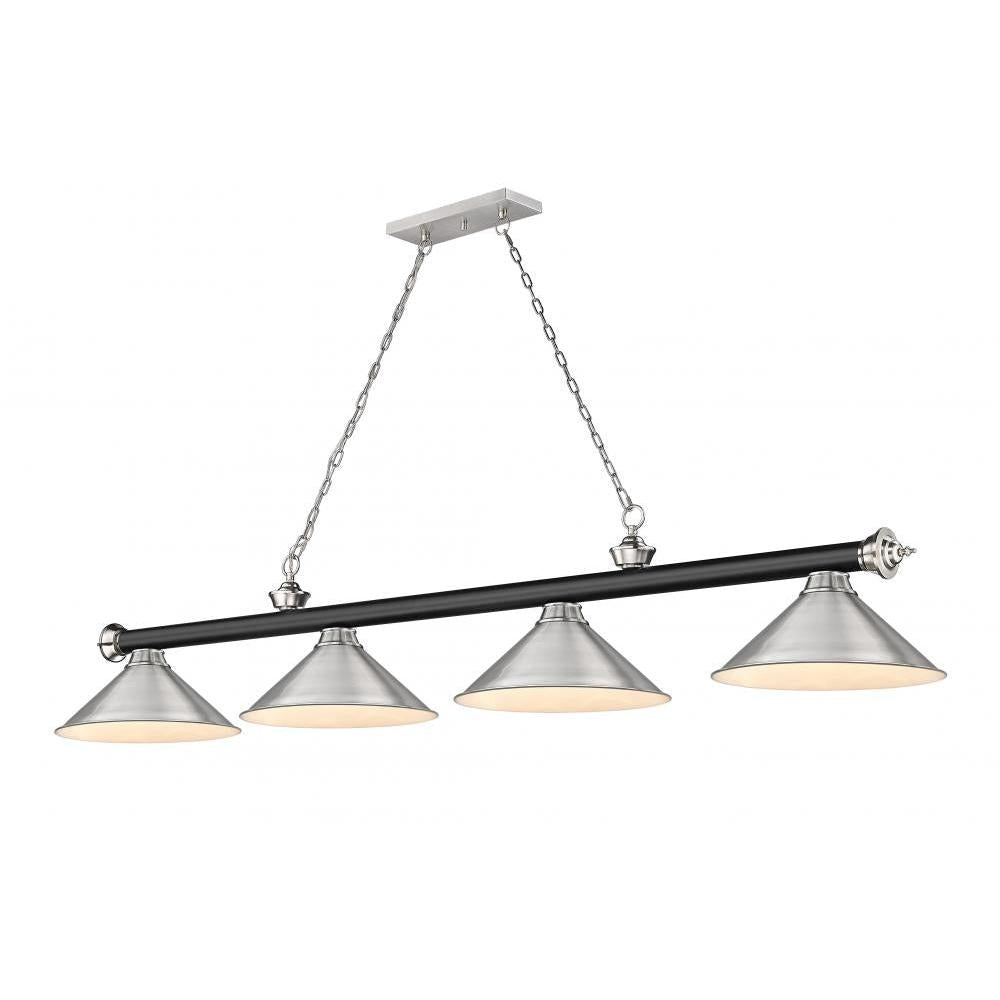 4 Light Billiard Table Light -Brushed Nickel