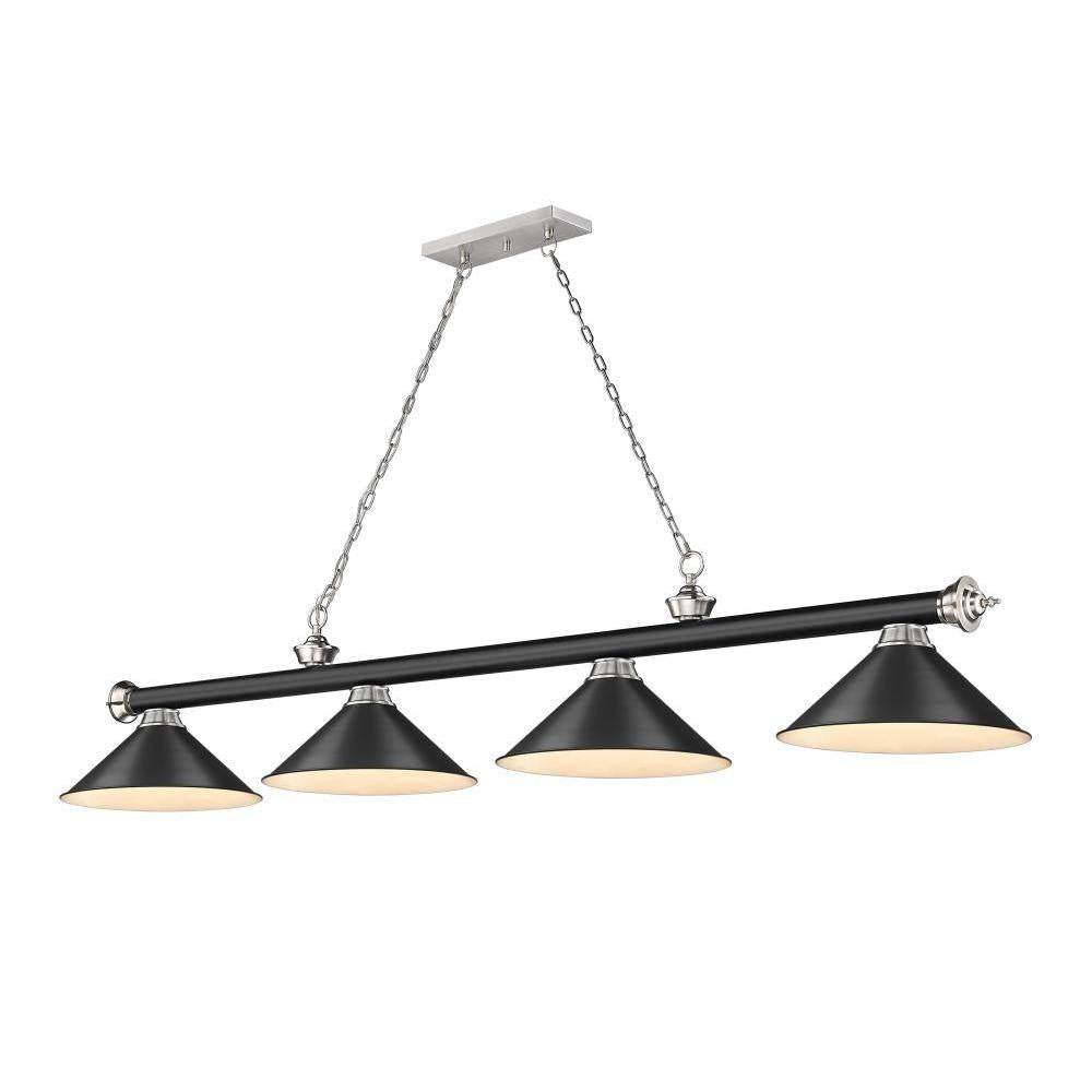 4 Light Billiard Table Light -Matte Black