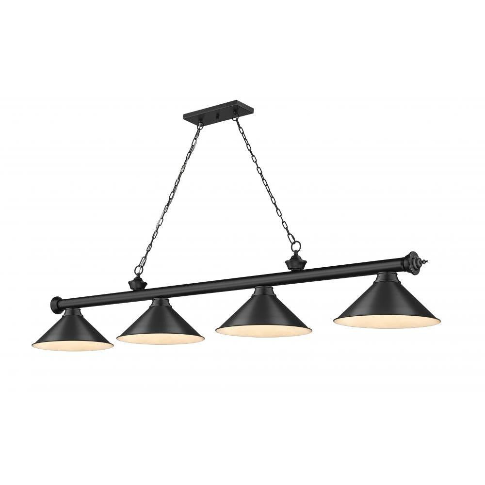 4 Light Billiard Table Light -Matte Black