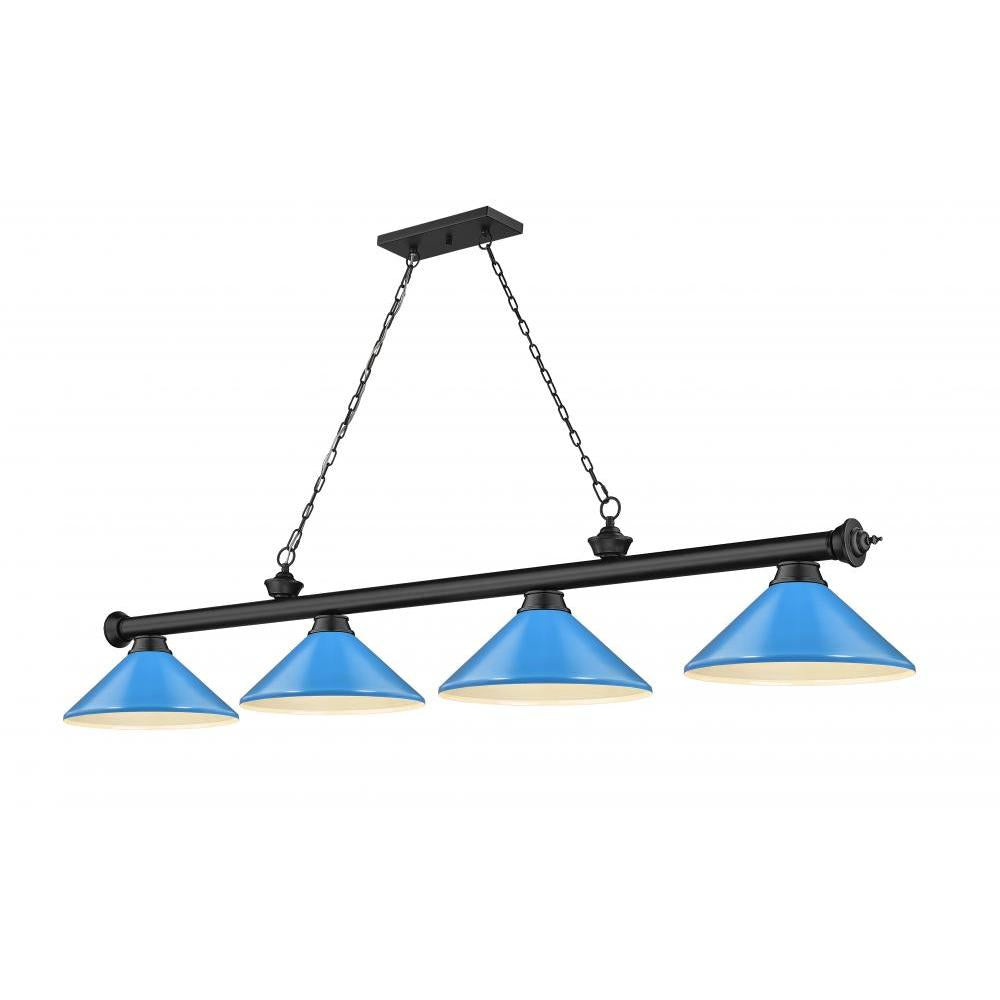 4 Light Billiard Table Light -Electric Blue