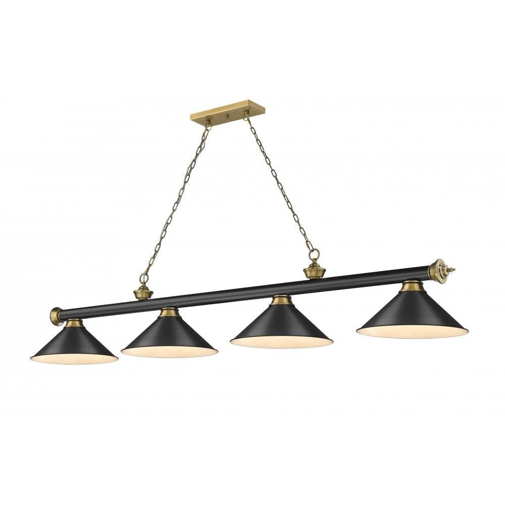 4 Light Billiard Table Light -Matte Black