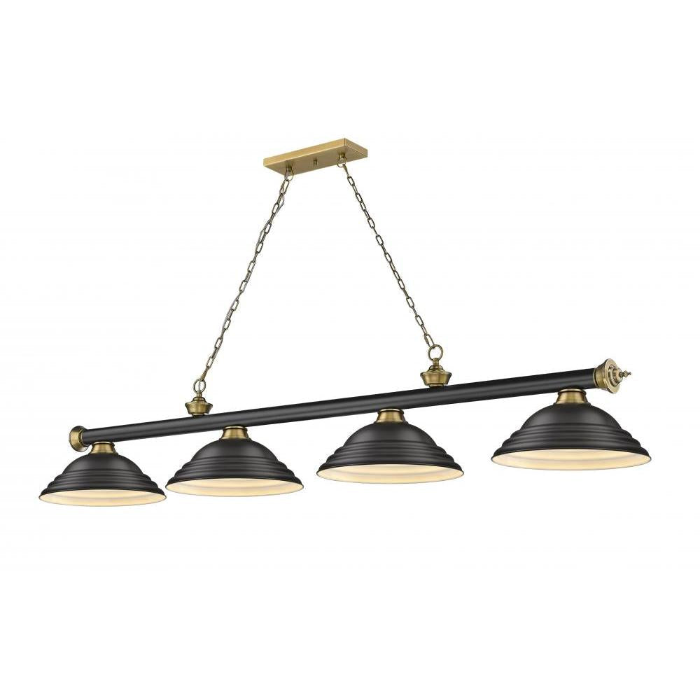 4 Light Billiard Table Light -Matte Black