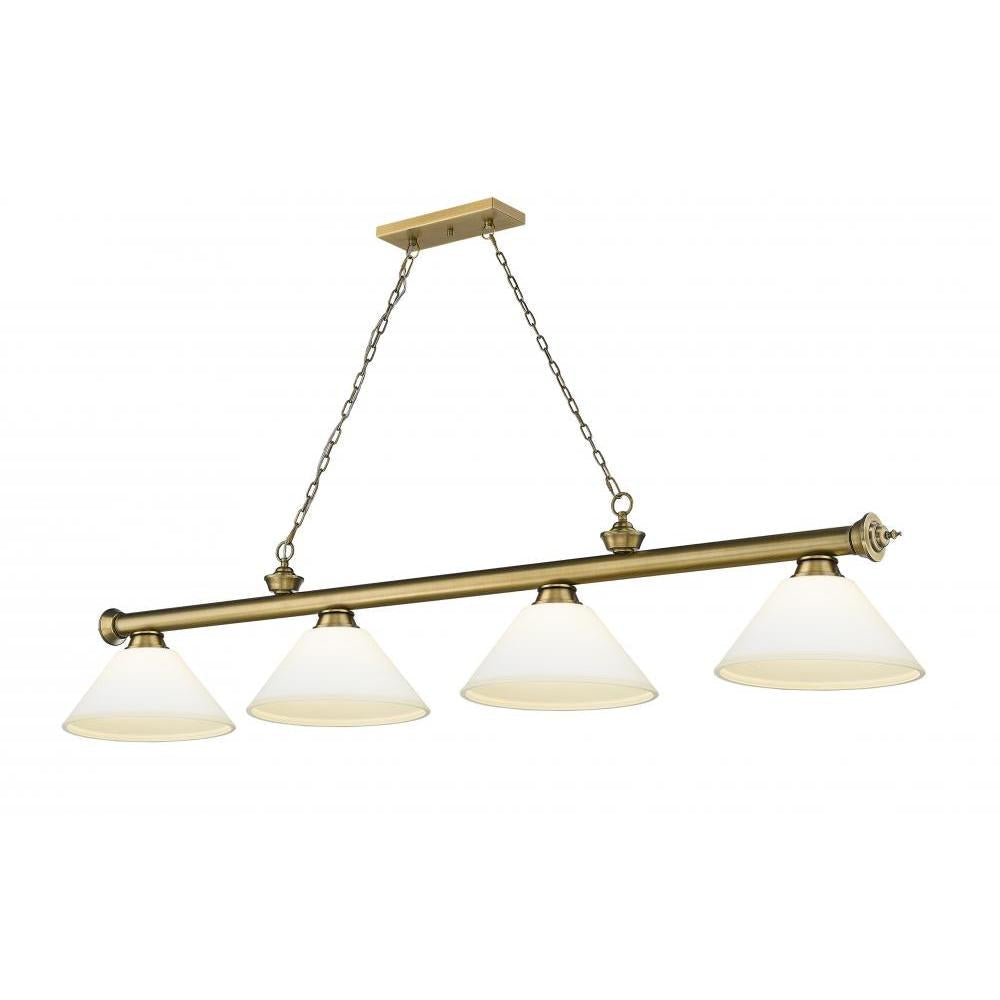 4 Light Billiard Table Light -Matte Opal