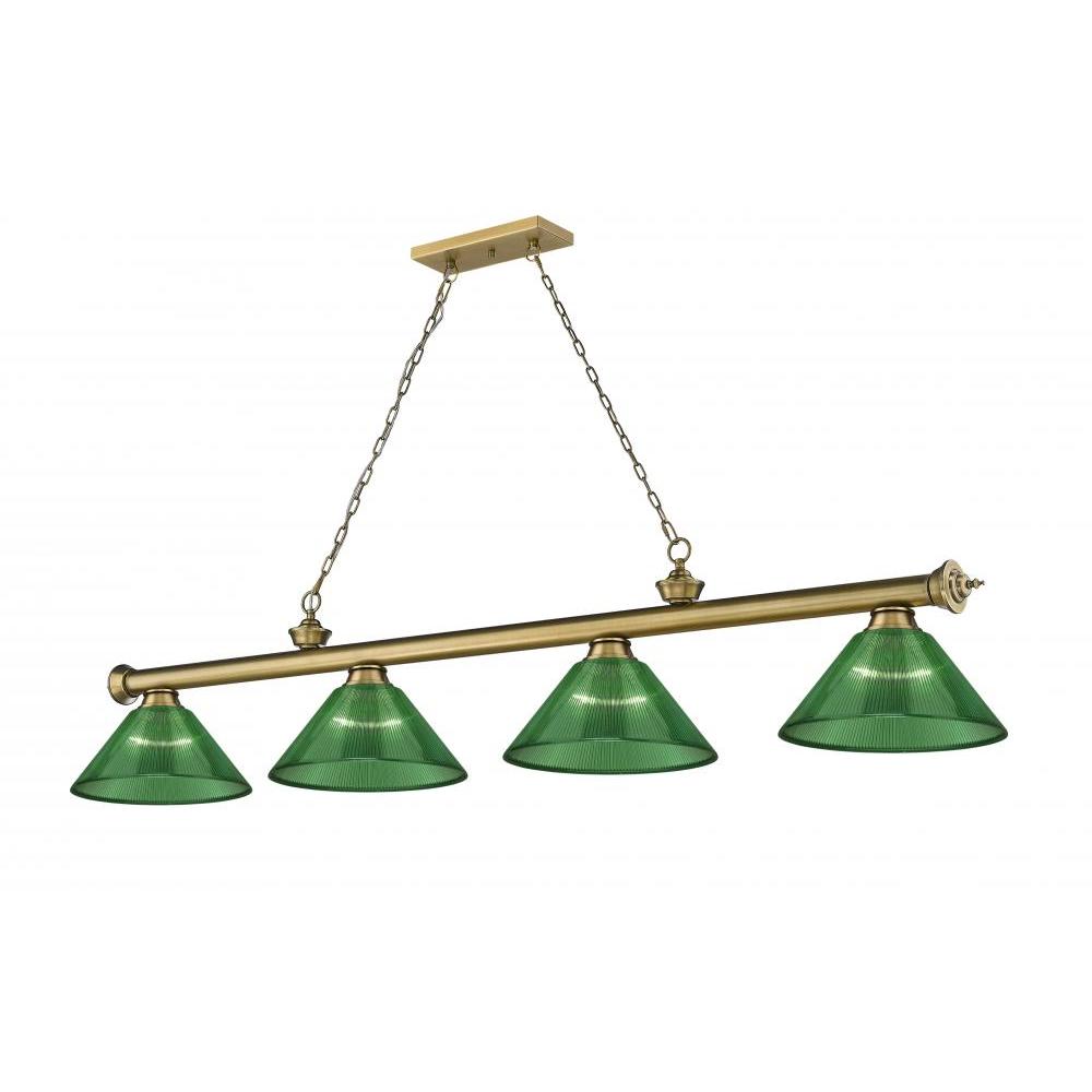 4 Light Billiard Table Light -Green