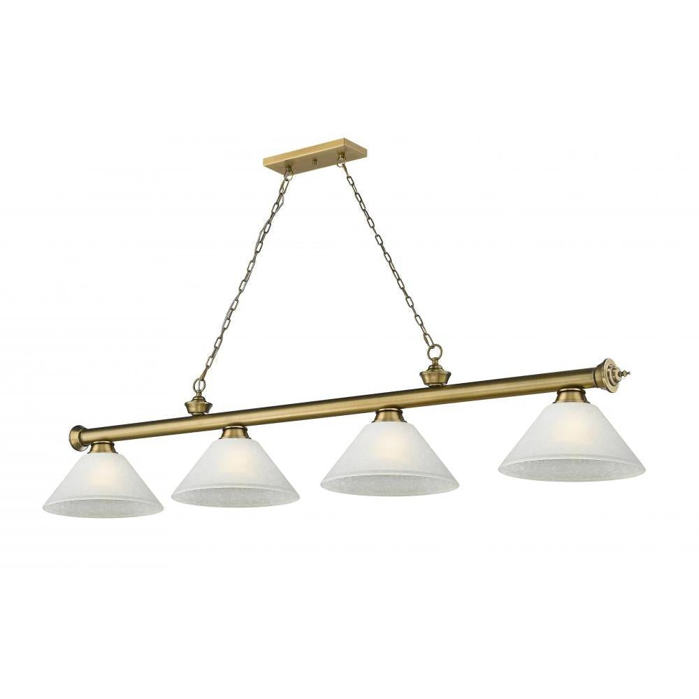 4 Light Billiard Table Light -White Linen