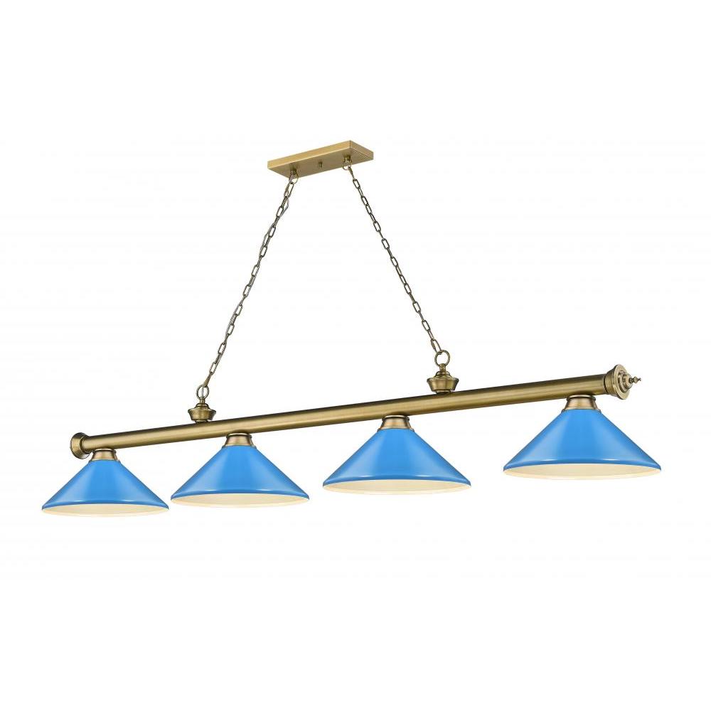 4 Light Billiard Table Light -Electric Blue