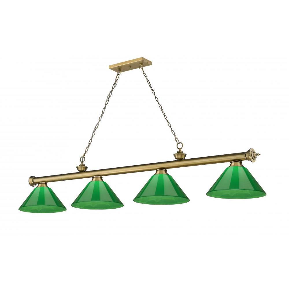 4 Light Billiard Table Light -Green