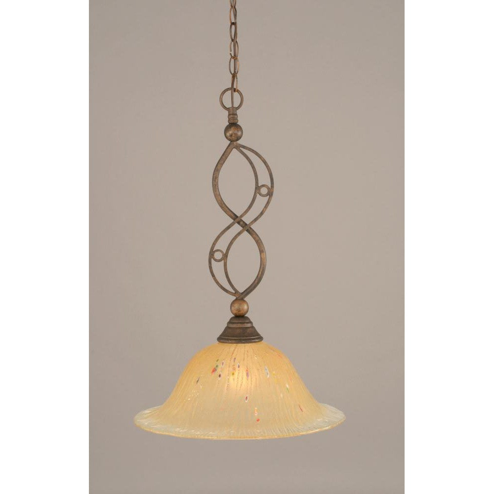 Toltec Company JAZZ 231-BRZ-740 Pendant Art Glass - Bronze