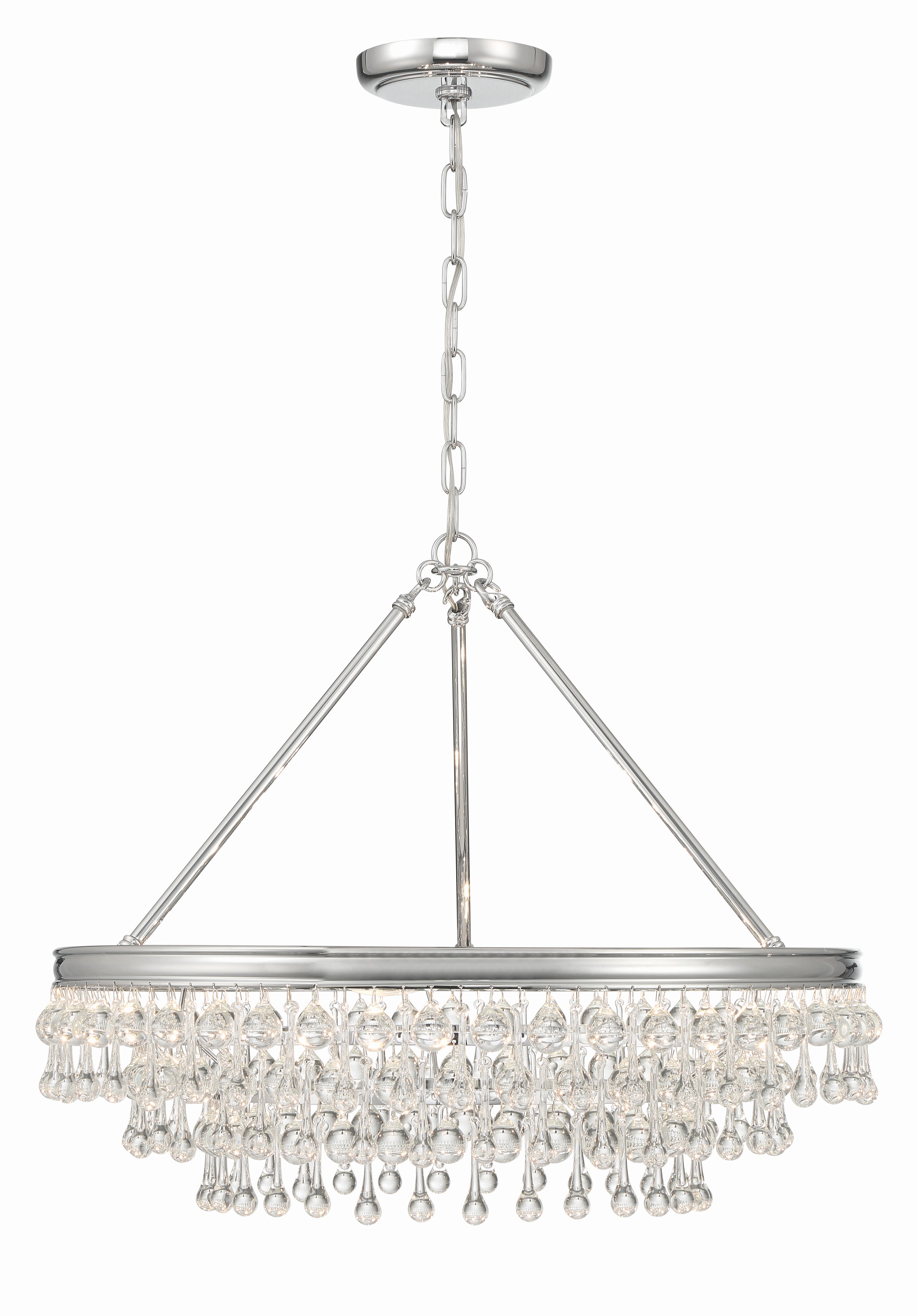 Crystorama Calypso 237-CH – 25 Inch – 6 Light – Chandelier – Polished Chrome – Damp Rated