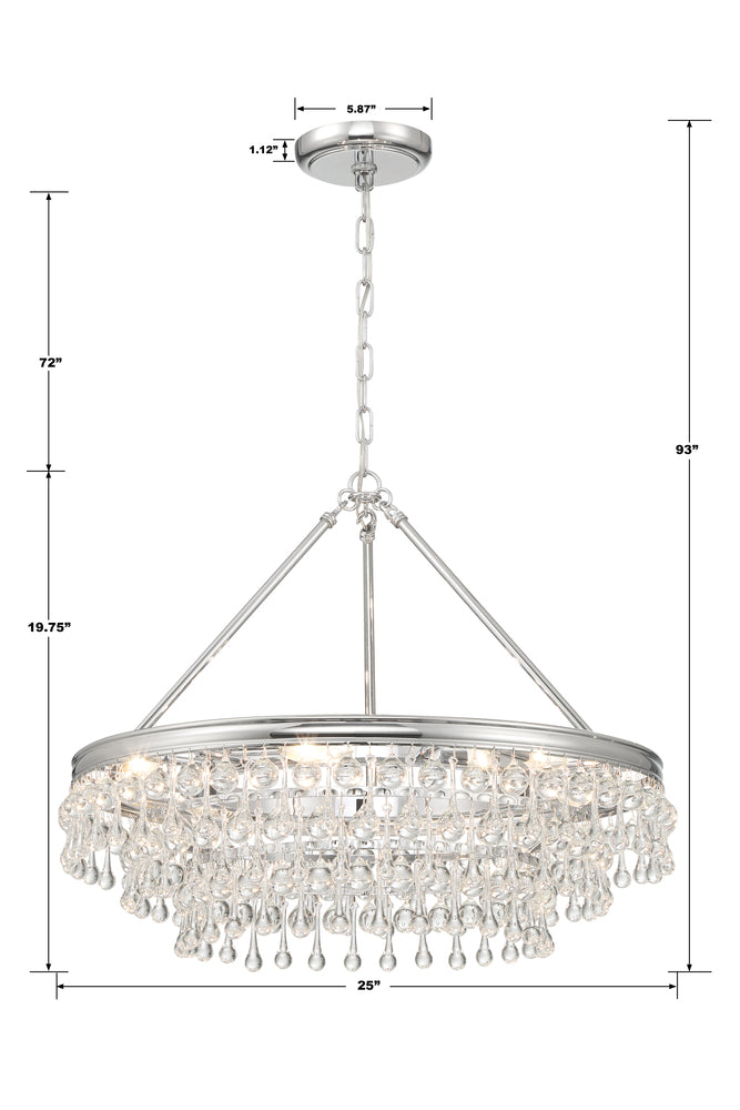 Crystorama CALYPSO 237-CH Chandelier Modern - Polished Chrome