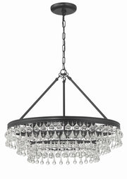 Crystorama Calypso 237-MK – 25 Inch – 6 Light – Chandelier – Matte Black – Damp Rated