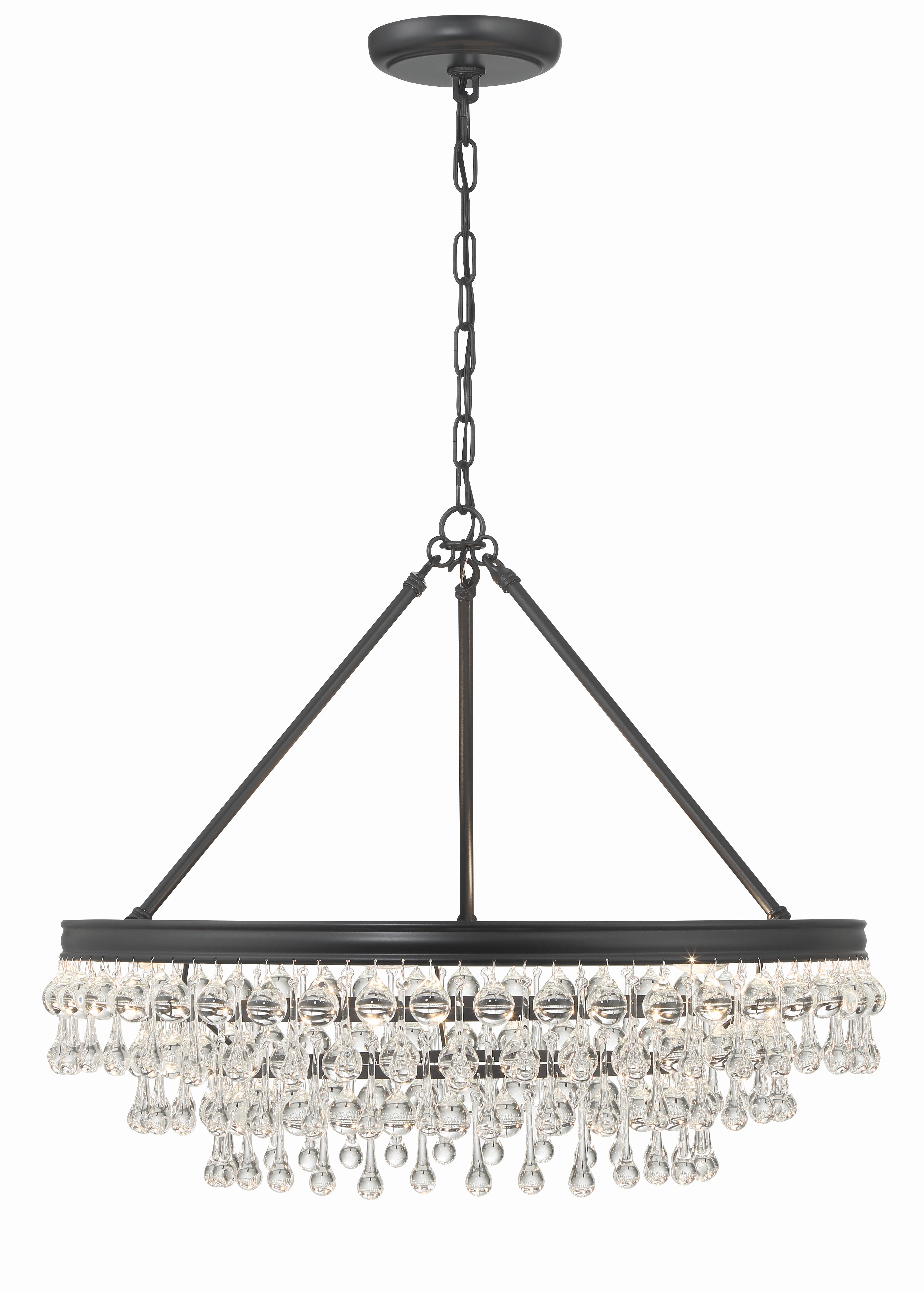 Crystorama Calypso 237-MK – 25 Inch – 6 Light – Chandelier – Matte Black – Damp Rated