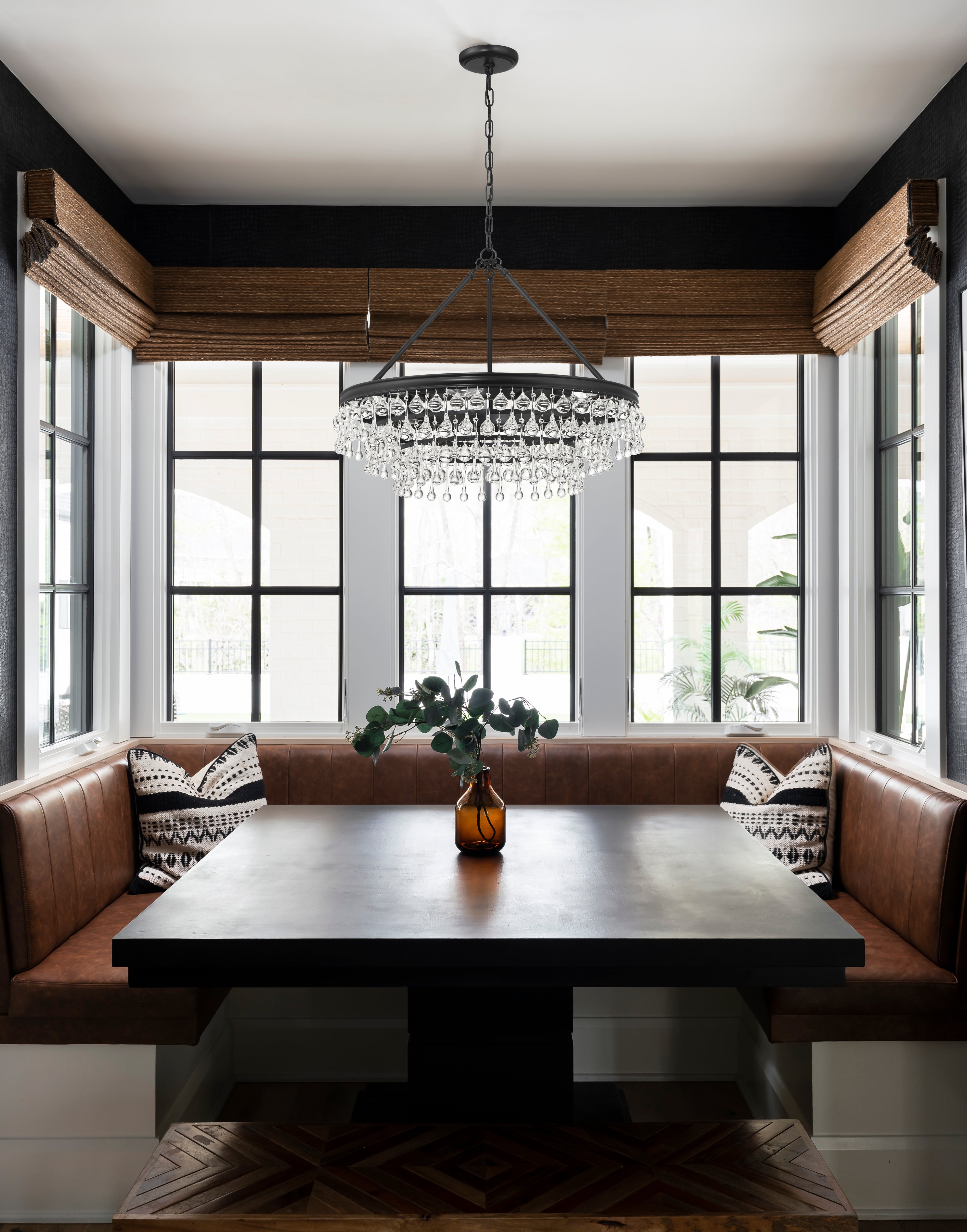 Crystorama Calypso 237-MK – 25 Inch – 6 Light – Chandelier – Matte Black – Damp Rated