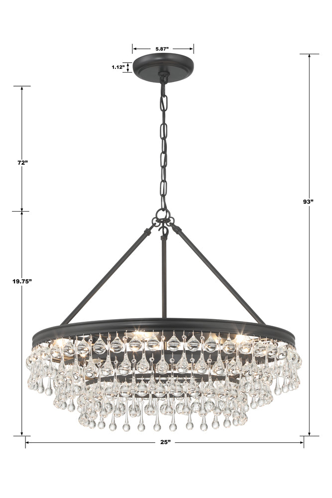 Crystorama CALYPSO 237-MK Chandelier Modern - Matte Black