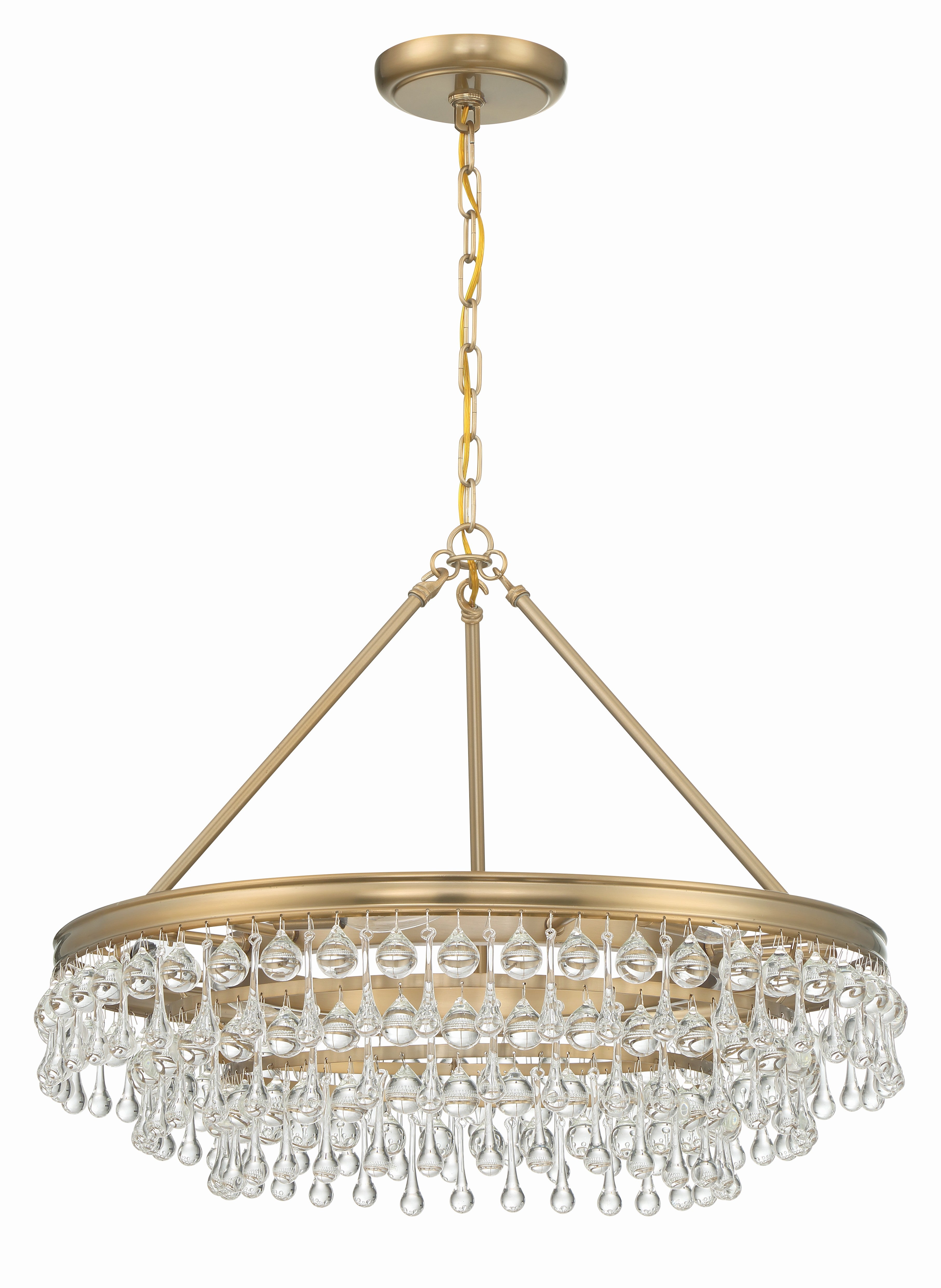 Crystorama Calypso 237-VG – 25 Inch – 6 Light – Chandelier – Vibrant Gold – Damp Rated