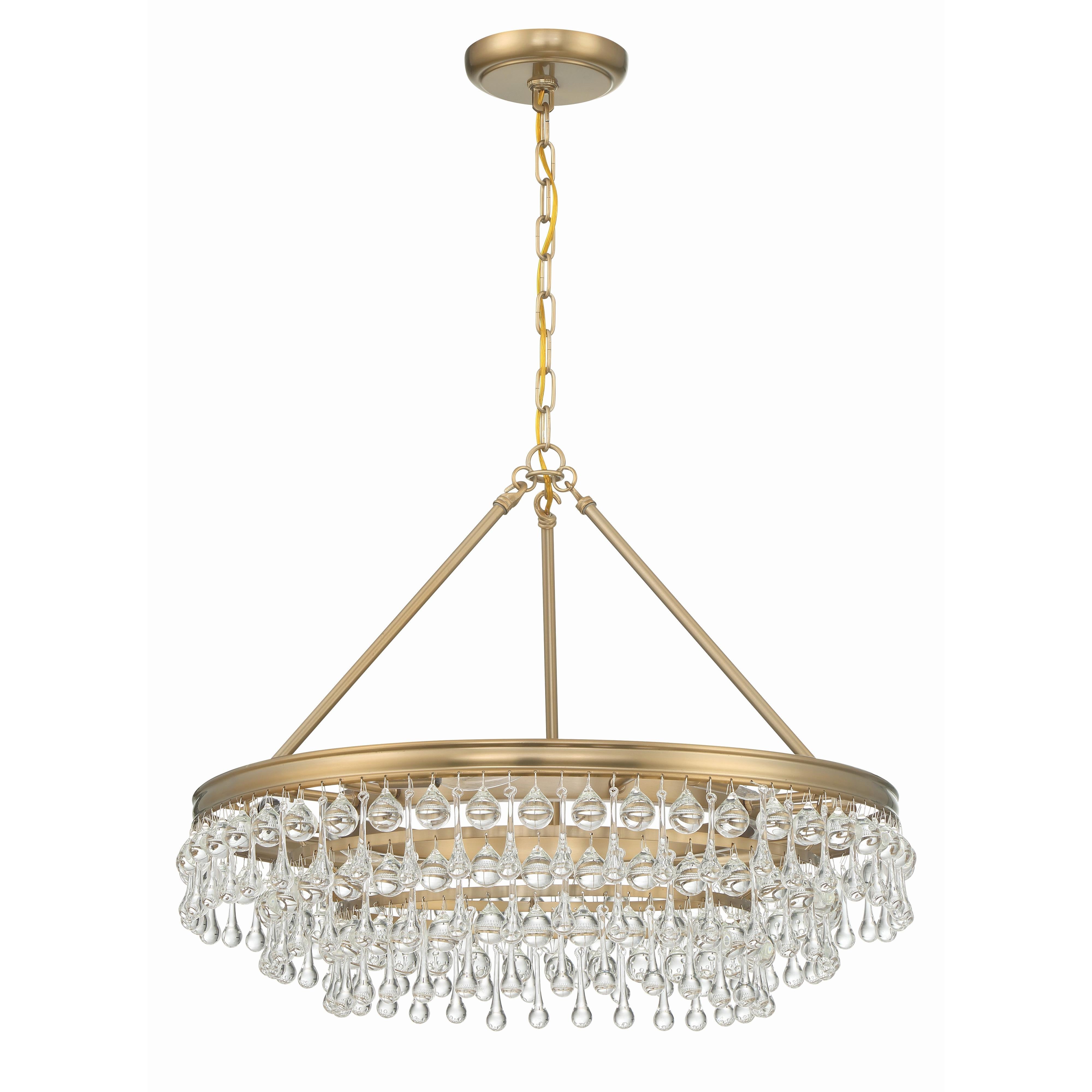Crystorama Calypso 237-VG – 25 Inch – 6 Light – Chandelier – Vibrant Gold – Damp Rated