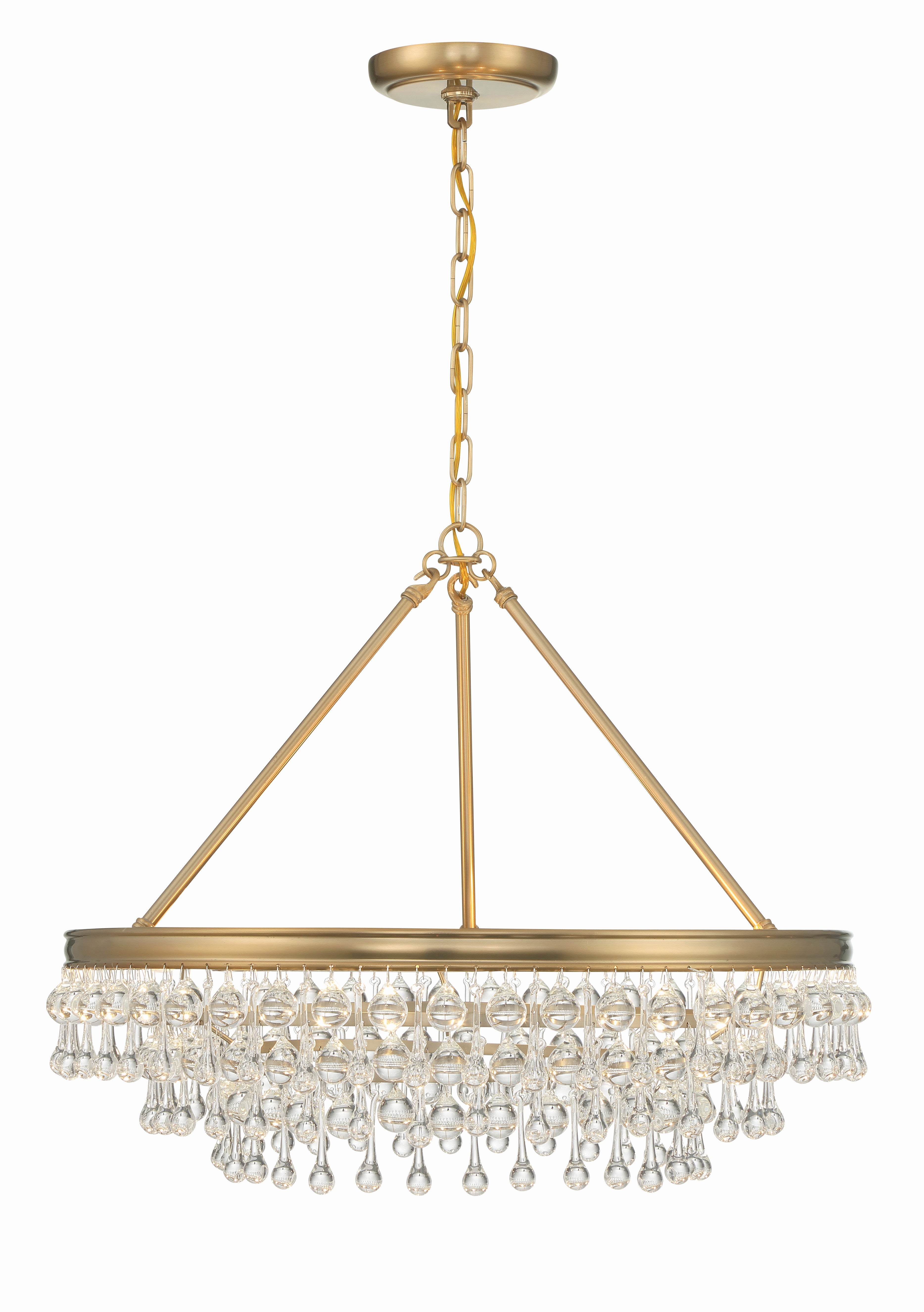 Crystorama Calypso 237-VG – 25 Inch – 6 Light – Chandelier – Vibrant Gold – Damp Rated