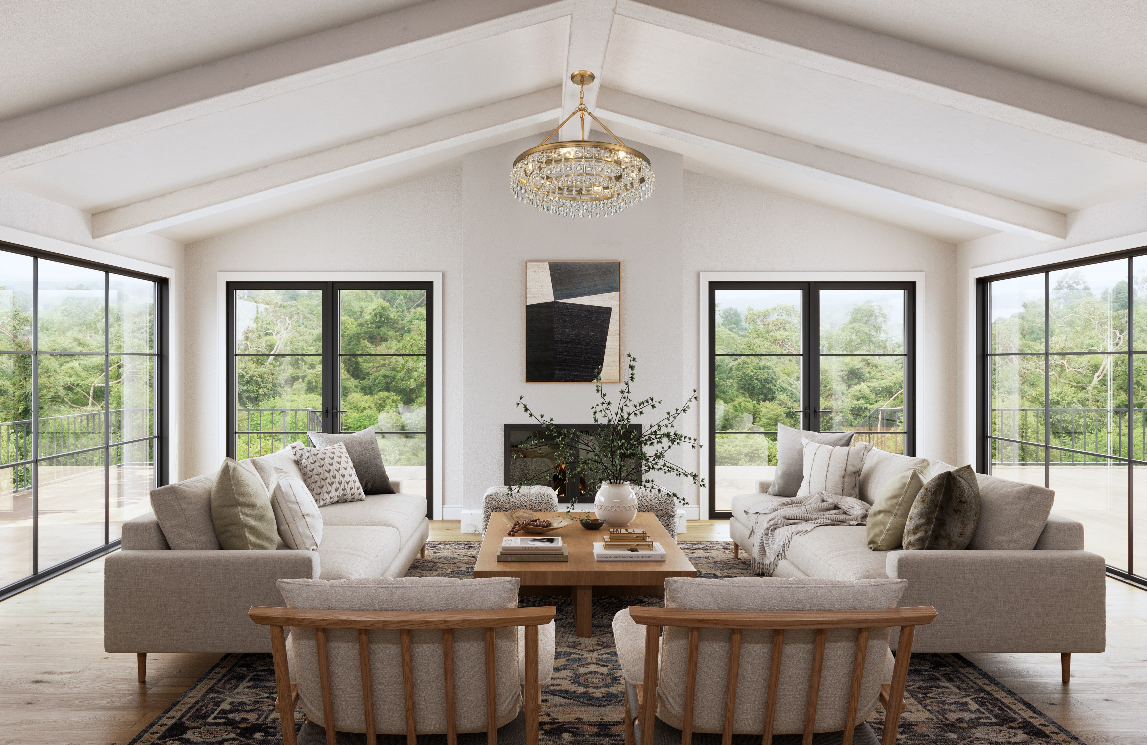 Crystorama Calypso 237-VG – 25 Inch – 6 Light – Chandelier – Vibrant Gold – Damp Rated