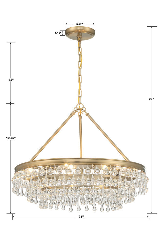 Crystorama CALYPSO 237-VG Chandelier Modern - Vibrant Gold