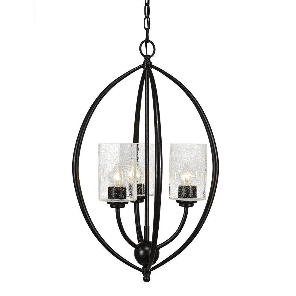 Toltec Company MARQUISE 2414-DG-300 Pendant Art Glass - Black