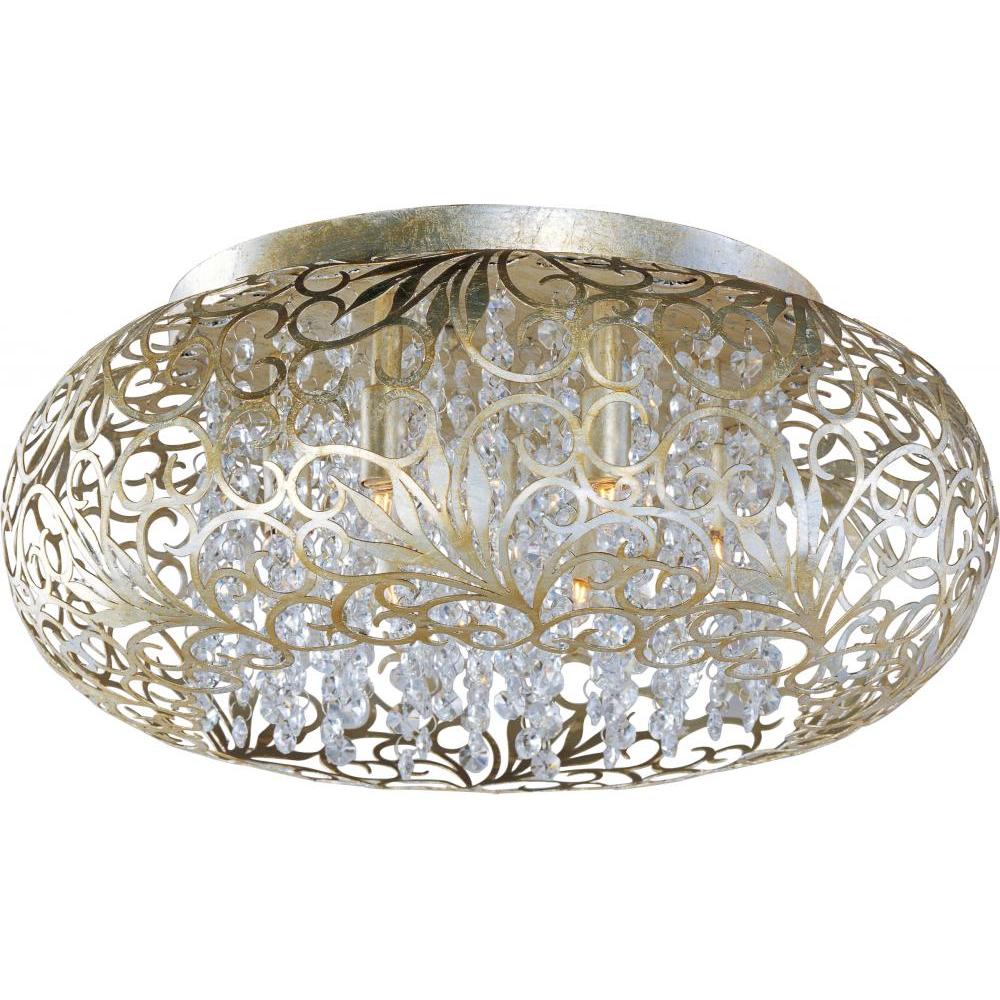 Arabesque 18 Inch Flush Mount Light – Golden Silver
