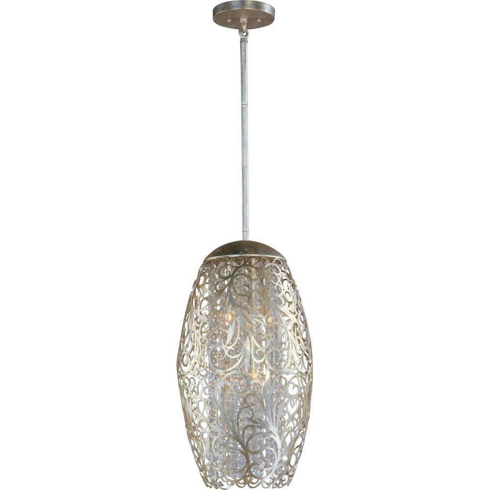 Arabesque 13 Inch Semi Flush Mount Light – Golden Silver