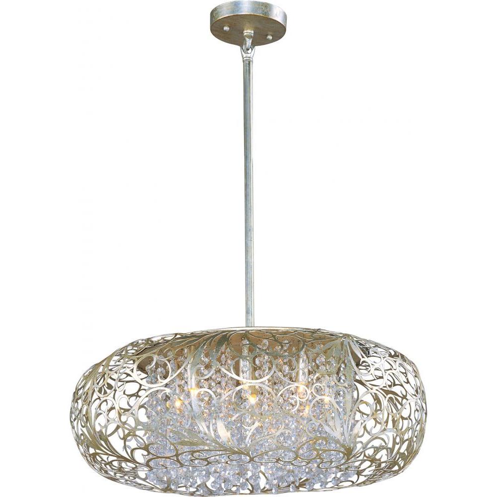 Arabesque 24 Inch Semi Flush Mount Light – Golden Silver