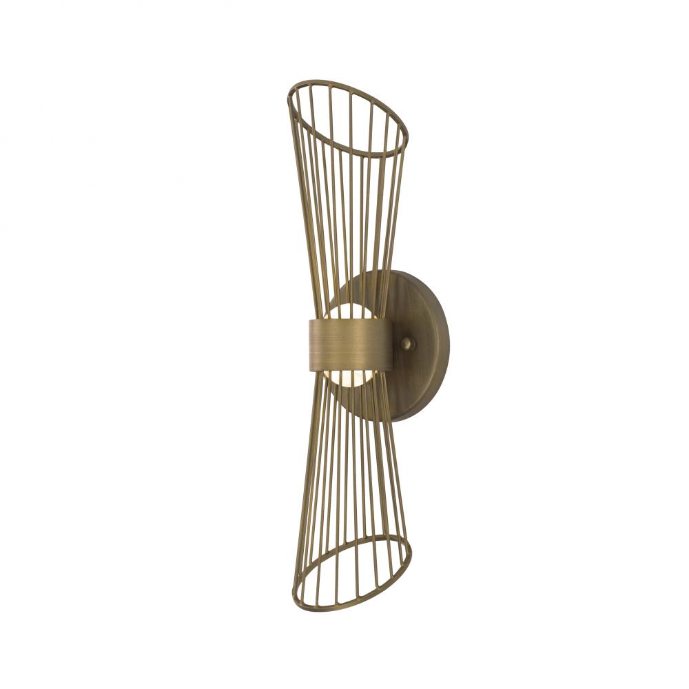 Zeta LED Wall Sconce - Natural Aged Brass