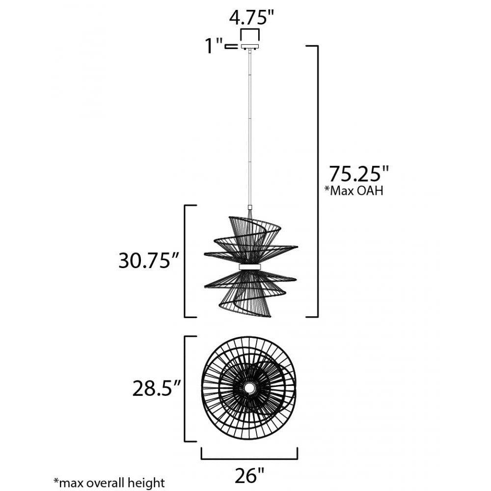 Maxim Lighting ZETA 24176NAB Pendant Traditional - Brass