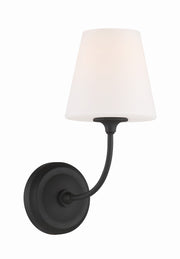 Crystorama Sylvan 2441-OP-BF – 6 Inch – 1 Light – Sconce – Black Forged – Damp Rated