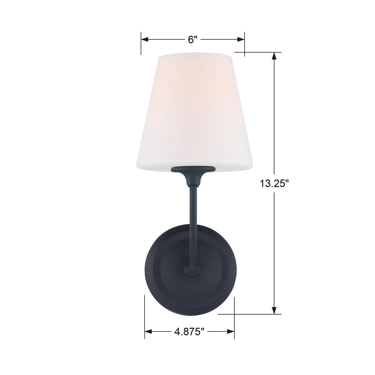 Crystorama Sylvan 2441-OP-BF – 6 Inch – 1 Light – Sconce – Black Forged – Damp Rated