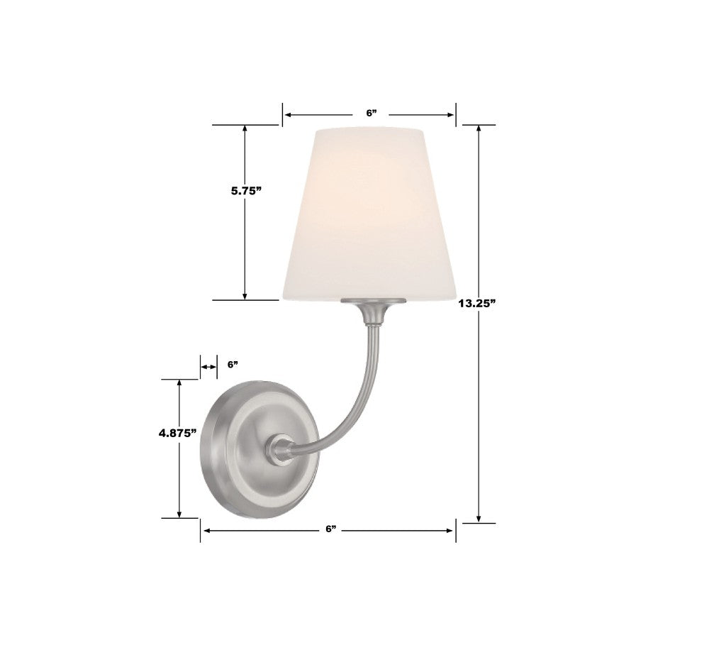 Crystorama SYLVAN 2441-OP-BN Sconce Contemporary - Brushed Nickel