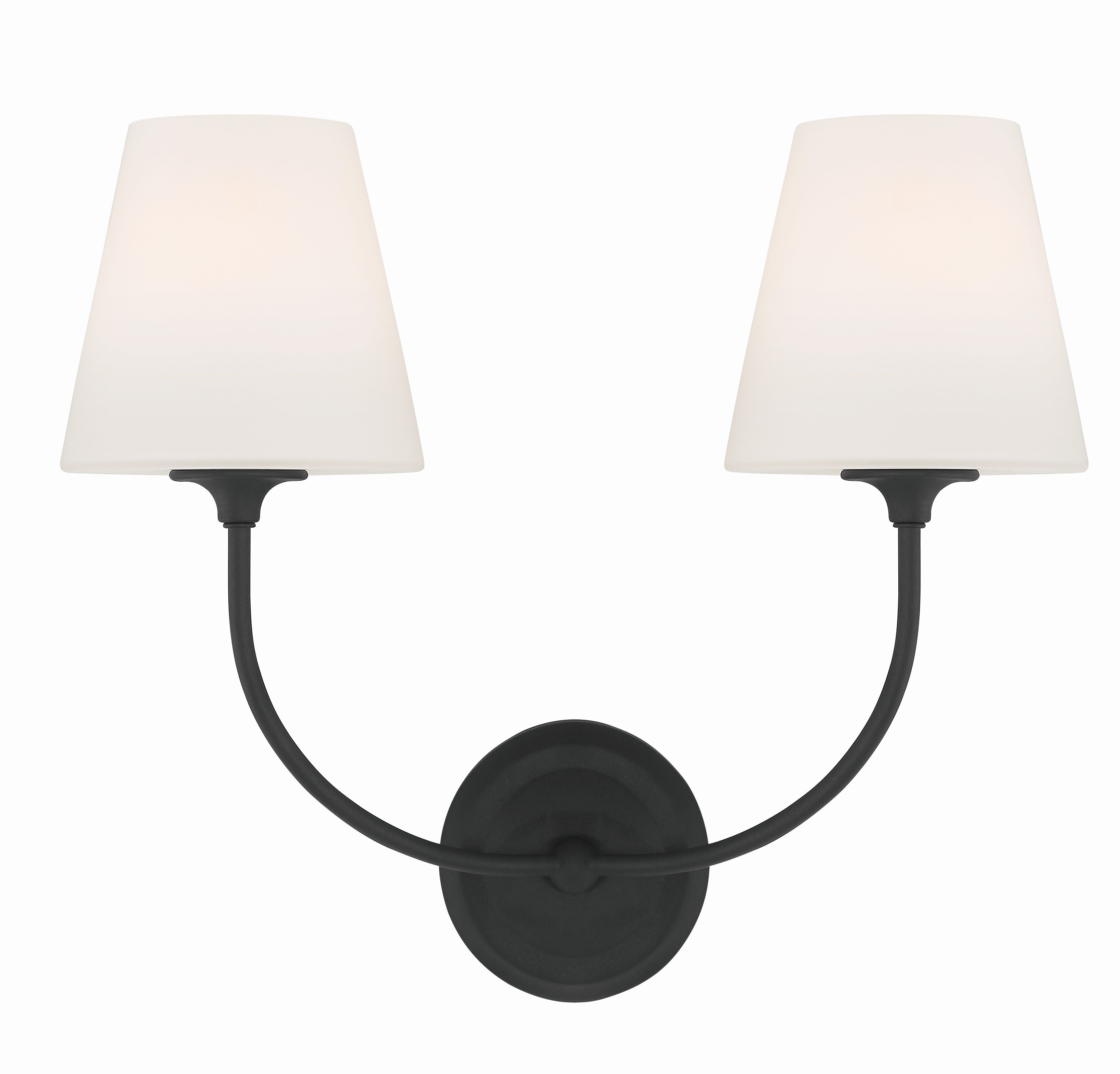 Crystorama Sylvan 2442-OP-BF – 17 Inch – 2 Light – Sconce – Black Forged – Damp Rated