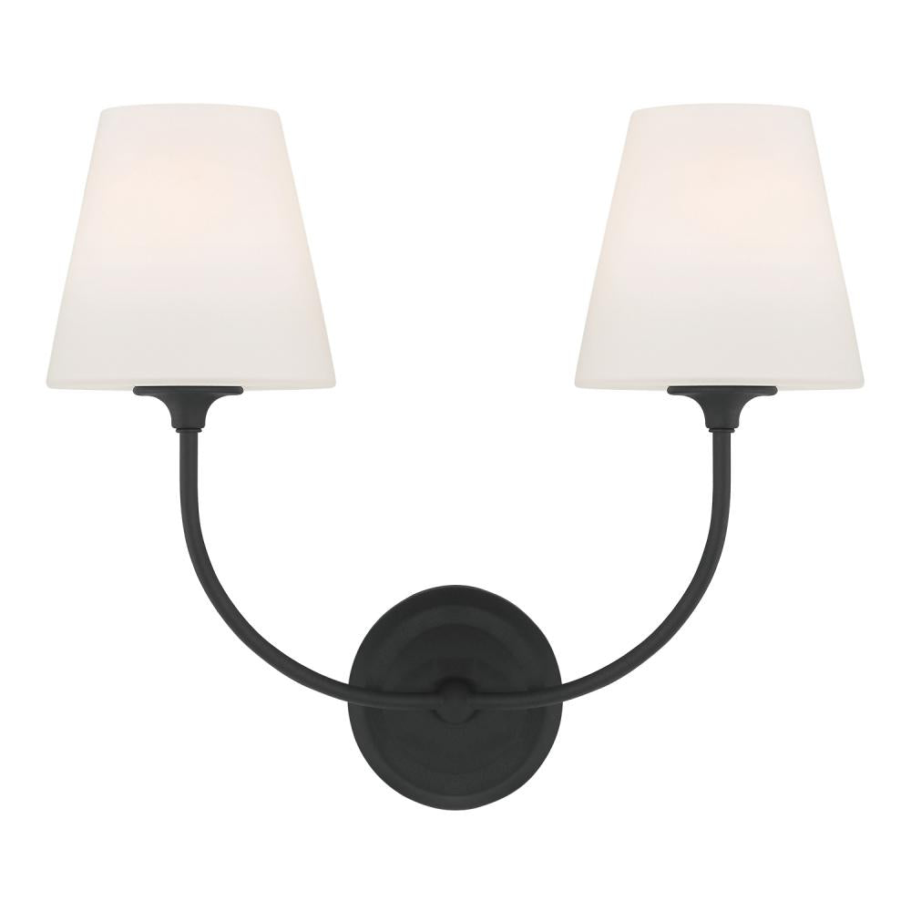 Libby Langdon Sylvan 2 Light Black Forged Sconce