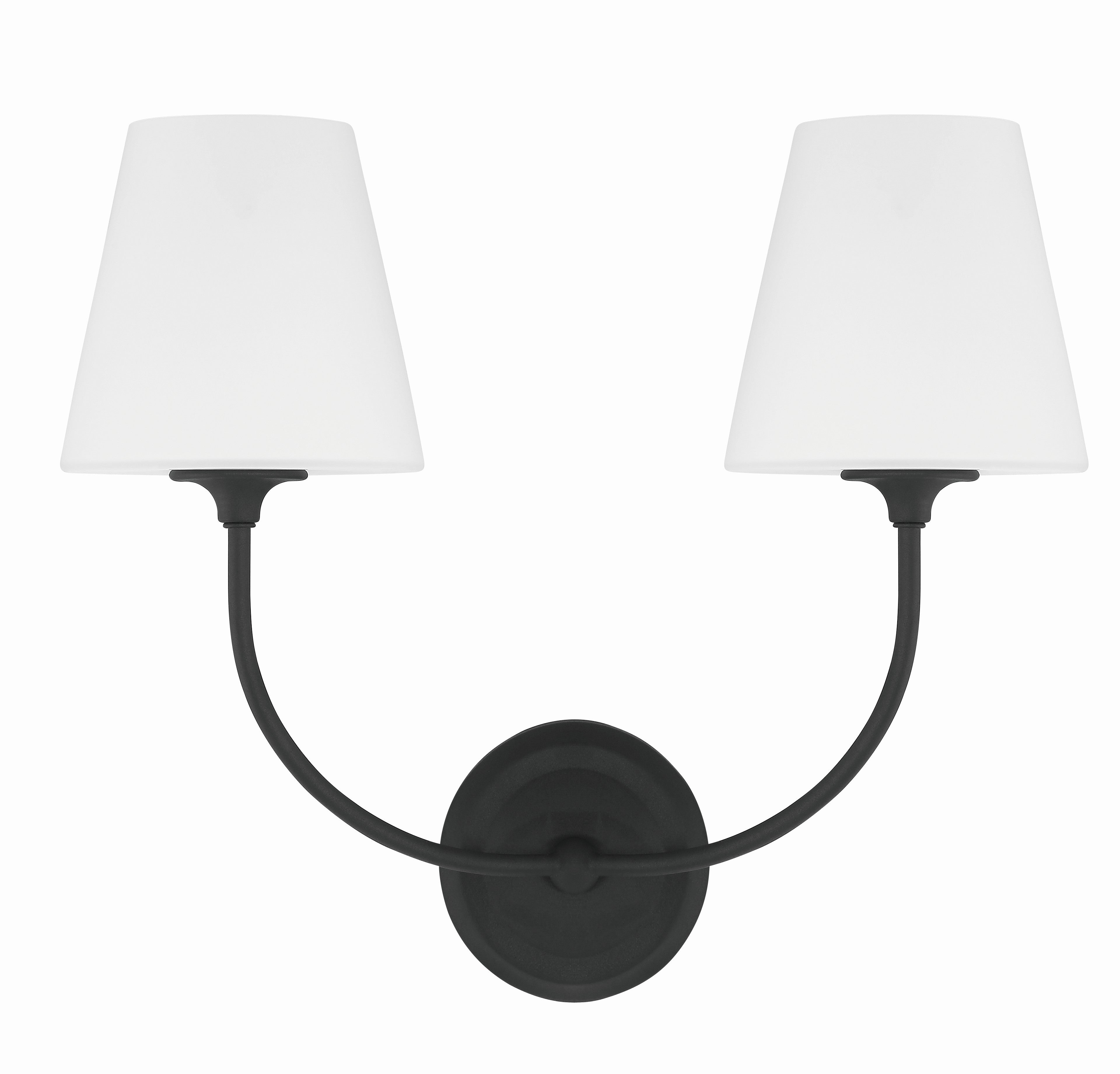 Crystorama Sylvan 2442-OP-BF – 17 Inch – 2 Light – Sconce – Black Forged – Damp Rated