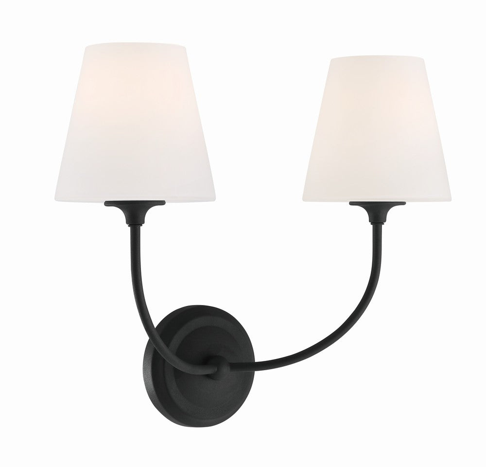 Crystorama SYLVAN 2442-OP-BF Sconce Contemporary - Black Forged